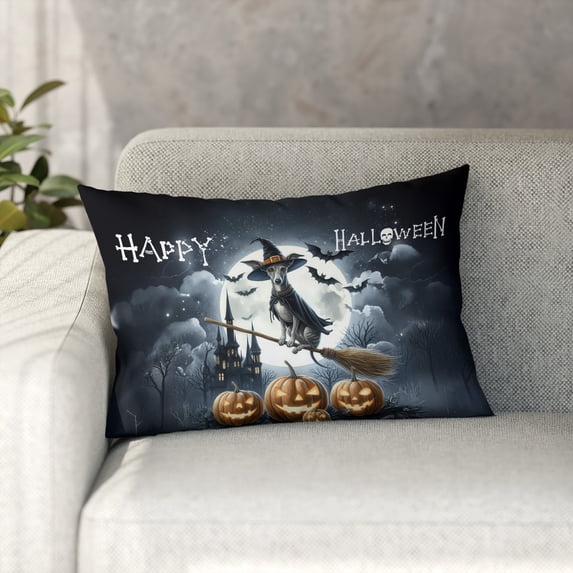 Happy Halloween Whippet Witch Pumpkins Bats Pillowcase Double Sided Dog Lover Pillow Case Covers - 13012