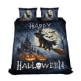 thumbnail image 1 of Happy Halloween Wirehaired Pointing Griffon Witch Pumpkins Bats Quilt Bedding Set Dog Lover 1 Blanket Bed Cover 2 Pillowcases - 13012, 1 of 5