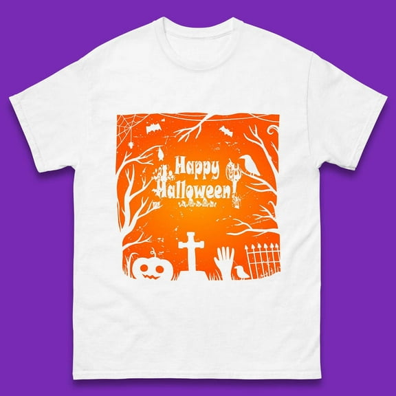 Happy Halloween Witch Hand Cross Sign Scary Pumpin Spooky Terrific Halloween Night Mens Tee Top