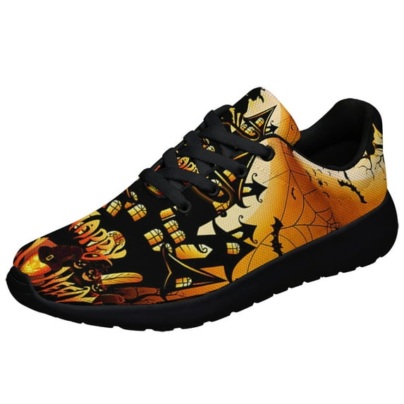 Happy Halloween Witch Shoes Sneakers for Women Men Black Size 3.5