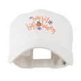 thumbnail image 1 of Happy Halloween with Pumpkin Embroidered Cap - White OSFM, 1 of 5