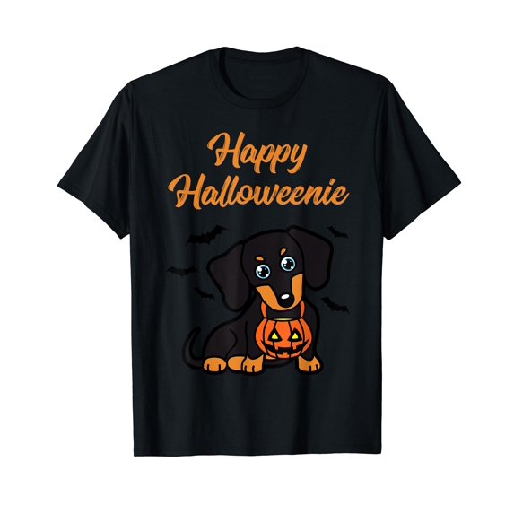 Happy Halloweenie T-Shirt Dachshund Dog Halloween T-Shirt