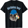 thumbnail image 1 of Happy Hamster T-Shirt Graphic Tee Top Cotton Short Sleeve Fashion Casual Shirt Black S-5XL, 1 of 5