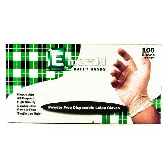 Happy Hands Powder-Free Latex Gloves – 4 Mil - Box of 100 (Small)