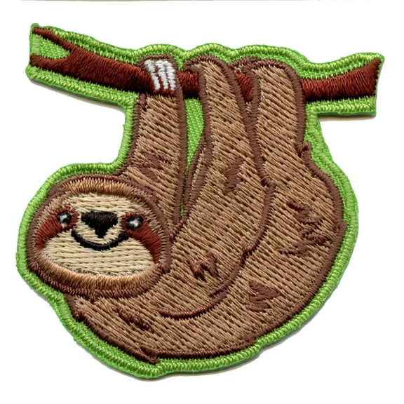 Happy Hanging Sloth Embroidered Iron On Patch