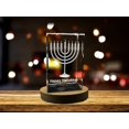 thumbnail image 1 of Happy Hanukka 3D Engraved Crystal Decoration, 1 of 6