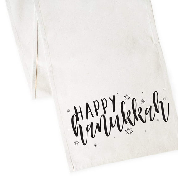 Happy Hanukkah Canvas Table Runner