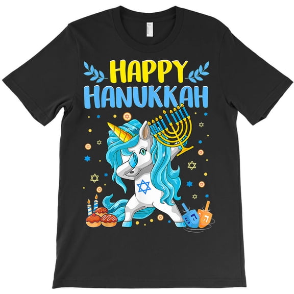 Happy Hanukkah Dabbing Jewish Unicorn Kids Chanukah Themed Holiday - USA Printed G33430 Unisex T-Shirt, Up to Size 5XL