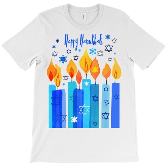 Happy Hanukkah Festival of Light Star of David Themed Jewish Holiday - Unique Gift Tee G33580 Unisex T-Shirt, Up to Size 5XL