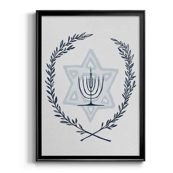 Happy Hanukkah I Premium Framed Print - Ready to Hang