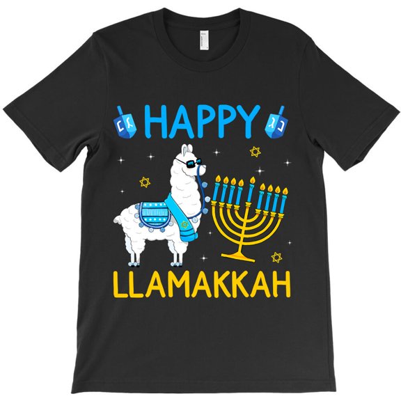 Happy Hanukkah Jewish Christmas Jewish Hanukkah Llamakkah Themed Holiday - Eco-friendly InkPerfect for Any Occasion G33282 Unisex T-Shirt, Up to Size 5XL