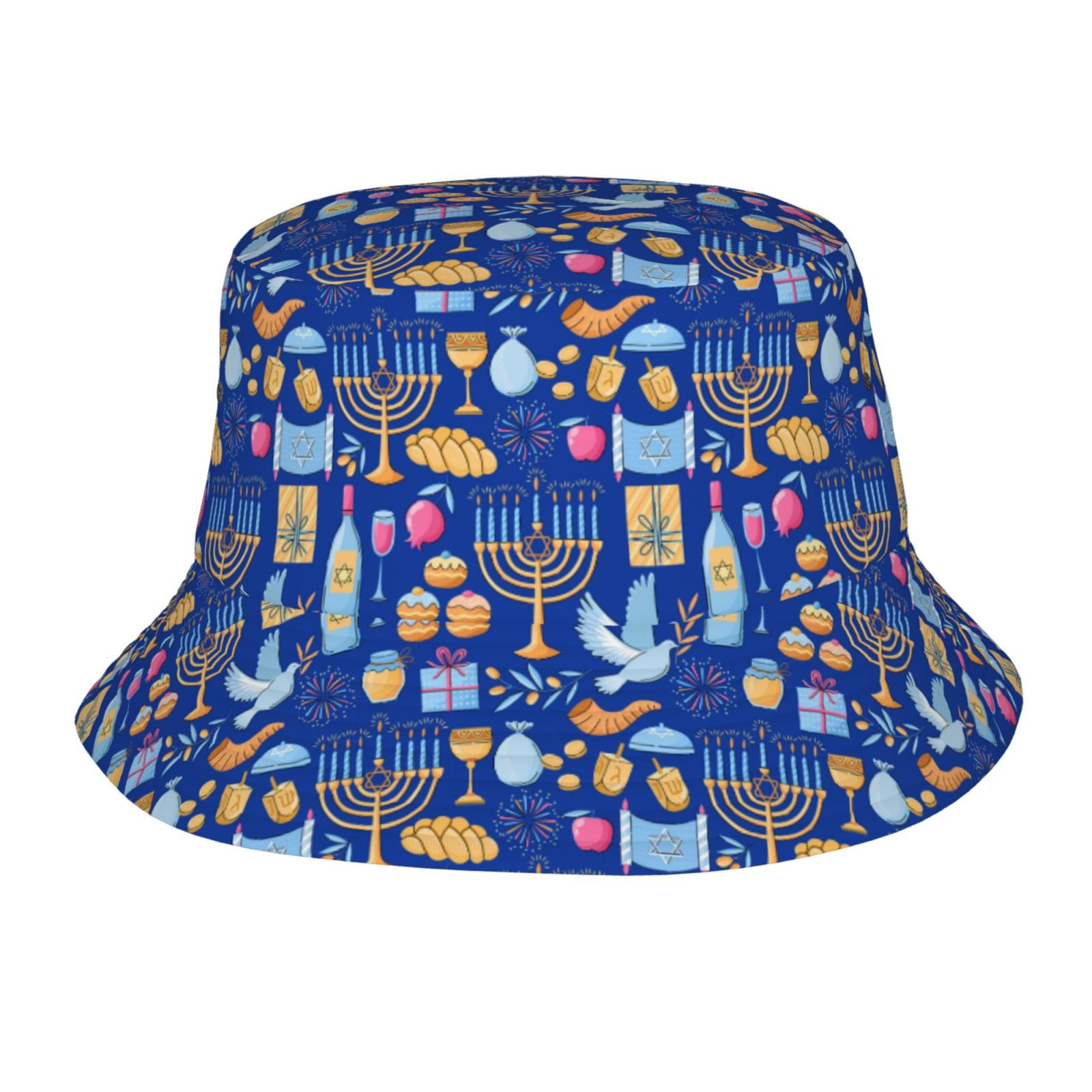 Happy Hanukkah Jewish Festival Holiday Bucket Hats for Men Women Beach ...