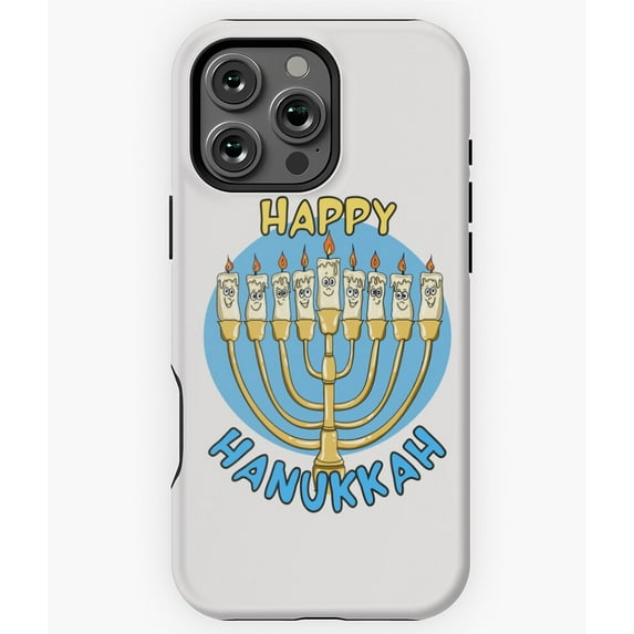 Happy Hanukkah Jewish Menorah Art Phone Case for iPhone 16 15 14 13 12 11 Pro Max Stylish Phone M97