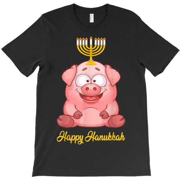 Happy Hanukkah Menorah Pig Lover Funny Gifts Boys Xmas Themed Holiday G33353 Unisex T-Shirt, Up to Size 5XL