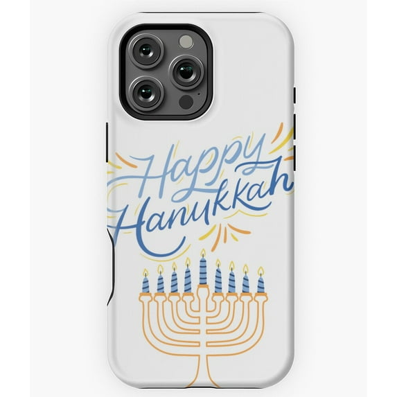 Happy Hanukkah Pajamas Menorah Phone Case for iPhone 16 15 14 13 12 11 Pro Max