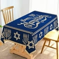 thumbnail image 1 of Happy Hanukkah Tablecloth Jewish Chanukah Menorah Table Cover Festival Decoration Home Dining Room Kitchen Table Cloth Decor-60×84inch, 1 of 5