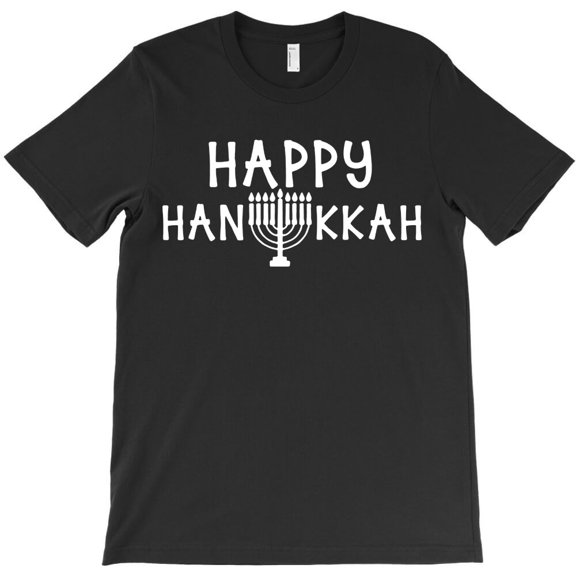 Happy Hanukkah Themed Cheerful Jewish Holiday Graphic Design Style Fun - Daily Wear Essential G33181 Unisex T-Shirt, Up to Size 5XL