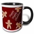 thumbnail image 1 of 3drose, Happy Happy Christmas Gingerbread Men Cookies, 15oz Two-tone Black Mug, 1 of 6