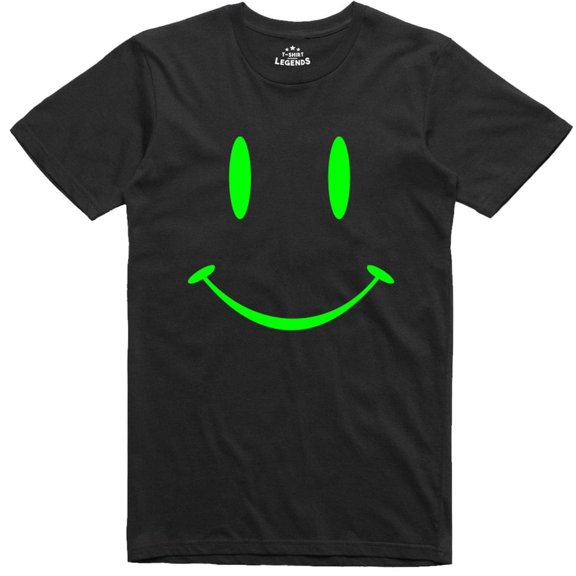 Happy Hardcore Smile Raver Glow In The Dark T-Shirt , Vintage T-Shirt