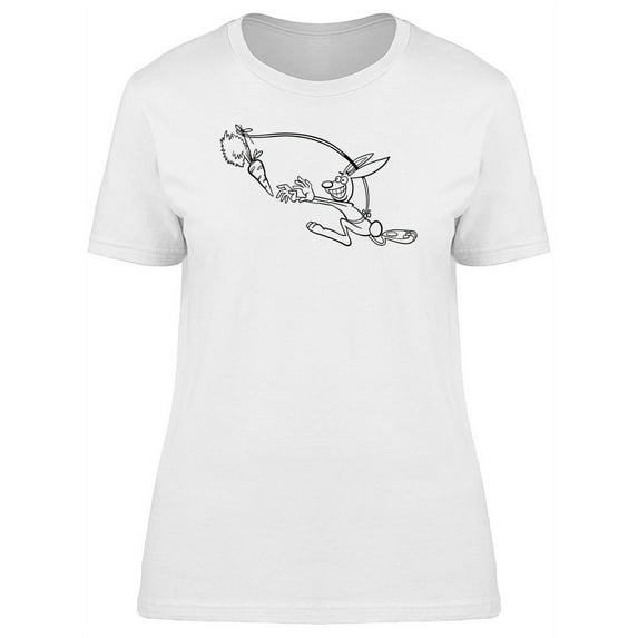 Happy Hare Chasing A Carrot T-Shirt Women -Image by Shutterstock, Female x-Large