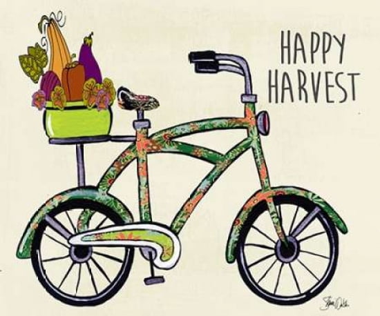 Happy Harvest Bike Canvas Art - Shanni Welsh (20 x 24)