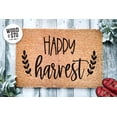 thumbnail image 1 of Happy Harvest Door Mat | Pumpkin Fall Doormat | Welcome Mat | Fall Leaves Door Mat | Fall Autumn Decor Gift | Home Doormat | Custom Doormat, 1 of 2