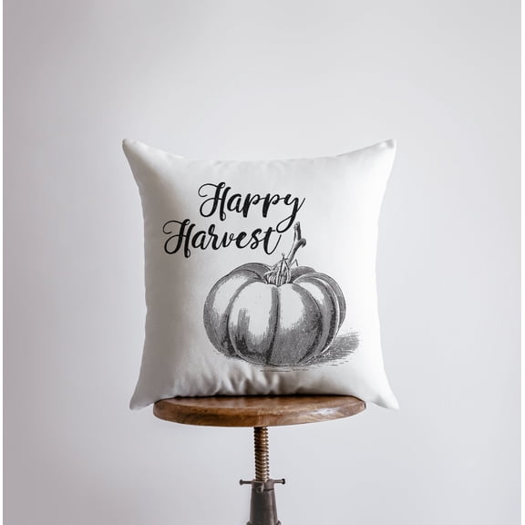 Happy Harvest | Pillow Cover | Home Decor | Modern Farmhouse | Primitive Decor | Pumpkin | Farmhouse Pillows | Country Decor | Gift for her