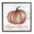 thumbnail image 1 of Happy Harvest Pumpkin Country Rustic Holiday Graphic Art Black Framed Art Print Wall Art, 1 of 7