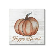 Happy Harvest Pumpkin Country Rustic Holiday Graphic Art Gallery Wrapped Canvas Print Wall Art