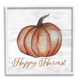 thumbnail image 1 of Happy Harvest Pumpkin Country Rustic Holiday Graphic Art White Framed Art Print Wall Art, 1 of 7