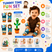 Happy Hatch Baby Rattle Socks & Wrist Rattles Set with Musical Cactus Toy, 5-Piece Sensory Tummy Time Toys for Newborn Babies, Infant Developmental Learning Gift Set