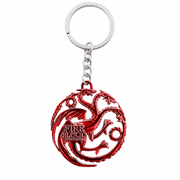Happy Hatch Dragon Keychain, Red Metal Fantasy Dragon Key Ring with Intricate Dragon Design, Round Dragon Charm for Keys, Backpacks, Bags and Purses, Unisex Gift for Dragon Lovers