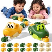 Happy Hatch Remote Control Crocodile Toy 2 Pack, Orange & Green, Interactive Crawling Toy with Remote, Rechargeable