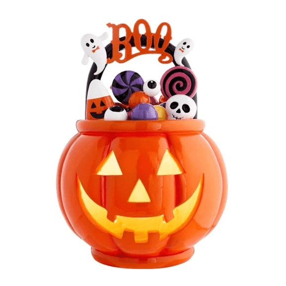 Happy Haunting LED Boo Pumpkin Bucket