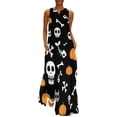 thumbnail image 1 of Happy Haunts Dress Black White Halloween Pumpkins Party Maxi Dress Streetwear Casual Long Dresses Summer Sleeveless Vestido, 1 of 7