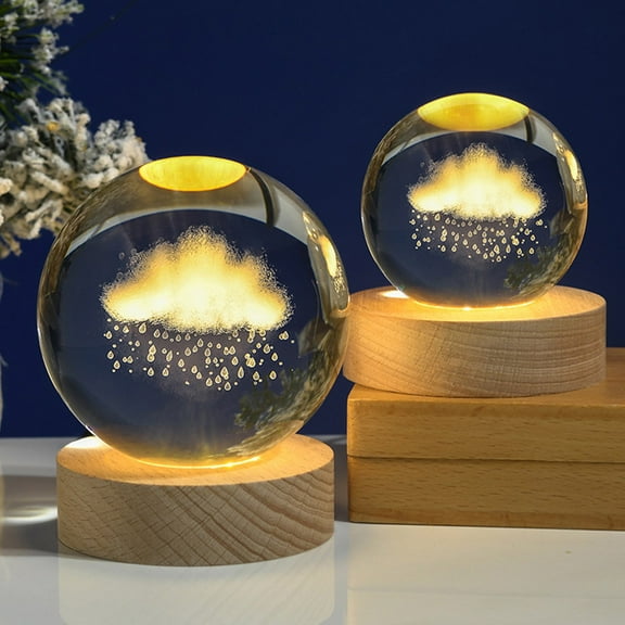 Happy Haves Light Sphere, Happyhaves Calming Stellar Spheres The Galaxy, 3D Solar System Crystal Ball Night Light,3D Galaxy Crystal Ball Night Light for Bedroom Living Room Decoration,8CM