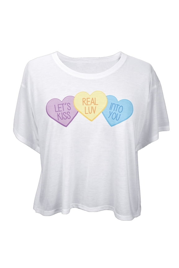 Happy Heart Trio Juniors Boxy T-Shirt - Medium