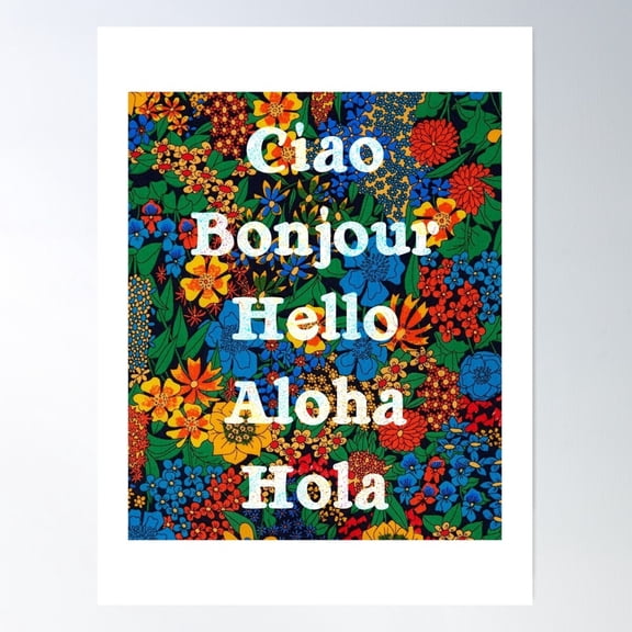 Happy Hello Poster Wall Art, Modern Wall Decor For Living Room Bedroom, 8x12 UNFRAMED