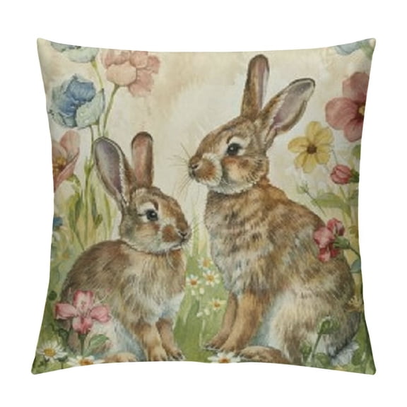 Happy Hello Spring Throw Pillow CoversPink Cushion Case Decoration for Sofa