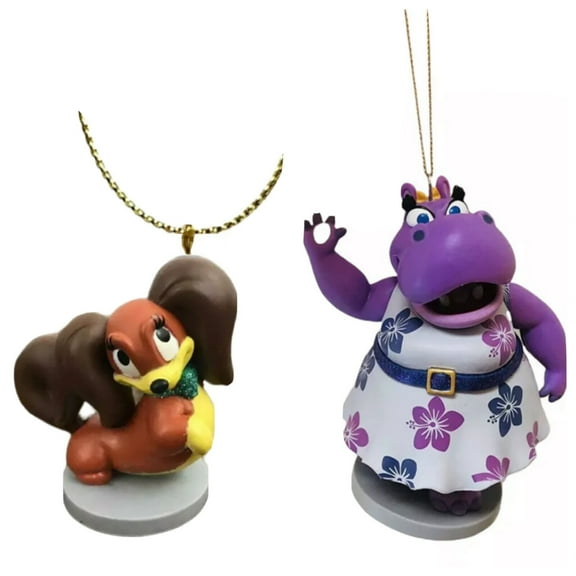 Happy Helper Hilda Hippo & Fifi Pup Puppy Ornament Charm Figure Figurine Minnie