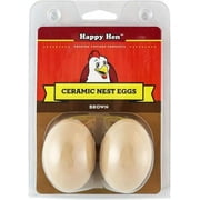 Happy Hen 17055 2-Count Pack of Brown Ceramic Poultry / Chicken Nesting Nest Eggs