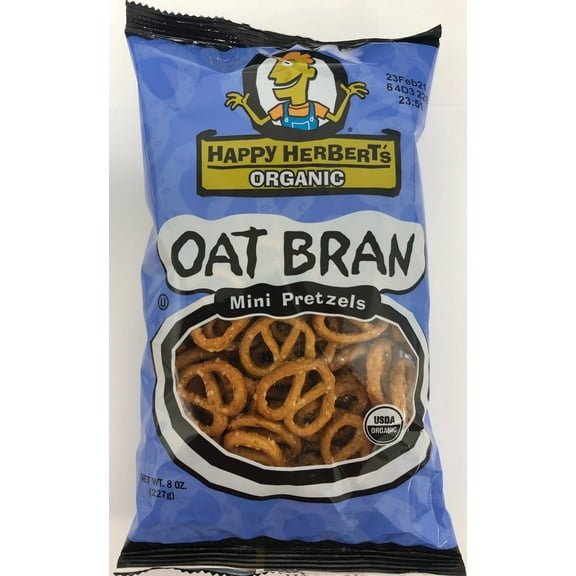 Happy Herbert's Organic Oat Bran Mini Pretzels 8 oz Case of 12