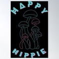 thumbnail image 1 of Happy Hippie - Mushroom Design For Nature Hippie Lovers Poster Wall Art, Modern Wall Decor, 8x12 UNFRAMED, 1 of 3