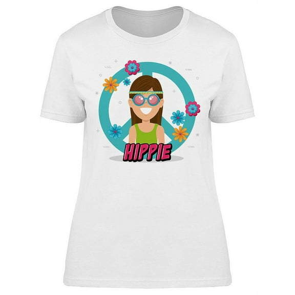 Happy Hippie Woman T-Shirt Women -Image by Shutterstock, Female 3X-Large