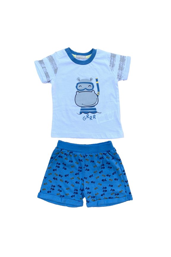 Happy Hippo 2-Piece Tee & Shorts Set