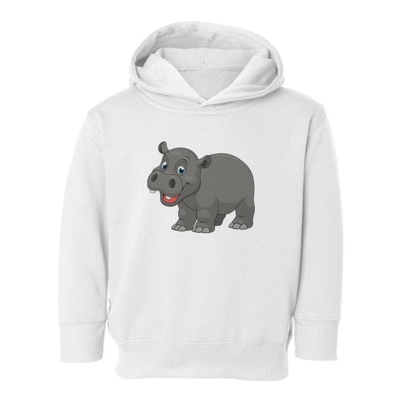 Happy Hippo Hoodie Toddler - Toddler Hoodie, White