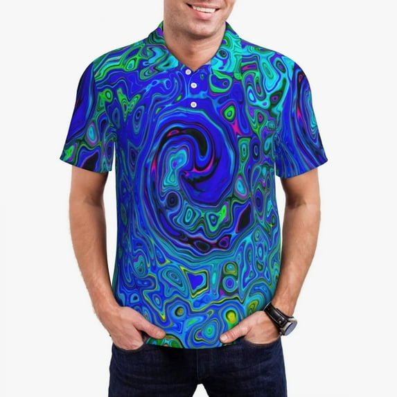 Happy Hippy Floral Polo Shirts Psychedelic Print Casual Shirt Fashion T-Shirts Men Short