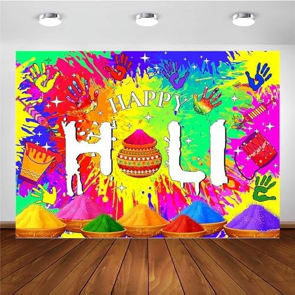 Happy Holi Backdrop Indian Colorful Holi Festival Decorations Hindu ...