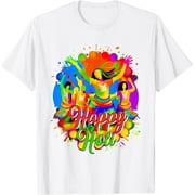Happy Holi Festival Outfit for India Hindu Women Kids Men T-Shirt