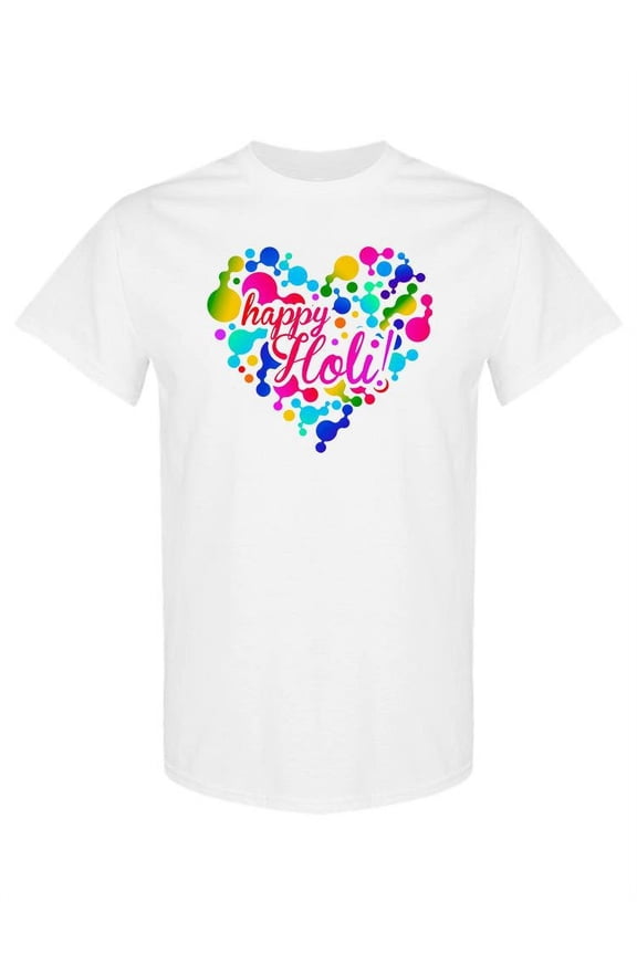 Happy Holi! Heart T-Shirt Women -SPIdeals Designs, Female Medium